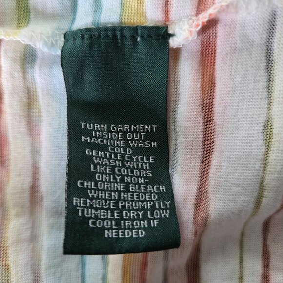 LAUREN JEANS CO Lightweight Pastel Striped Short Sleeve Tee 3X - Picture 3 of 3